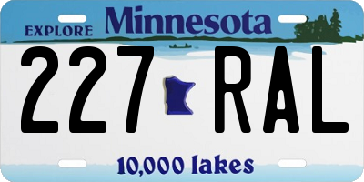 MN license plate 227RAL