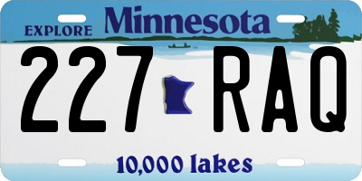 MN license plate 227RAQ