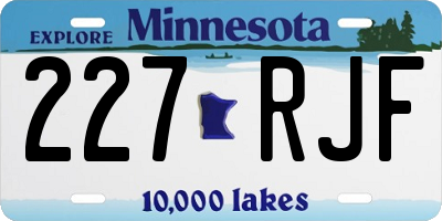 MN license plate 227RJF