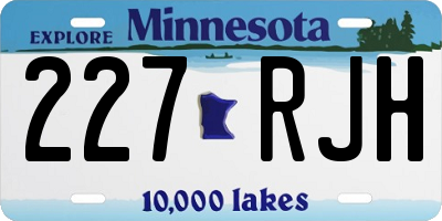 MN license plate 227RJH