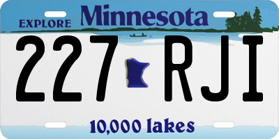 MN license plate 227RJI