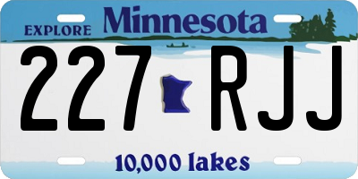 MN license plate 227RJJ
