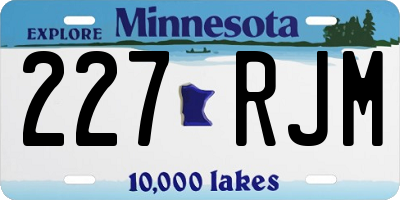 MN license plate 227RJM