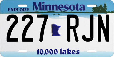 MN license plate 227RJN