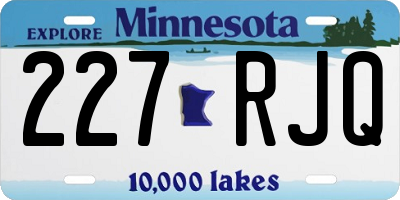 MN license plate 227RJQ