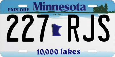 MN license plate 227RJS