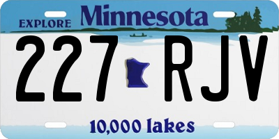 MN license plate 227RJV