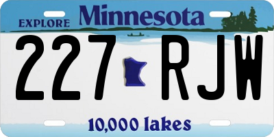 MN license plate 227RJW