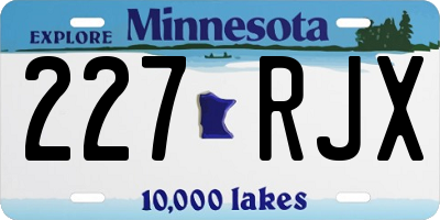 MN license plate 227RJX