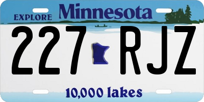 MN license plate 227RJZ