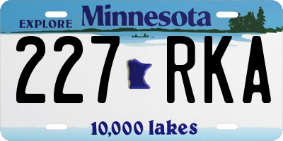 MN license plate 227RKA