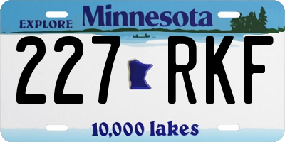 MN license plate 227RKF