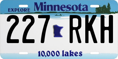 MN license plate 227RKH