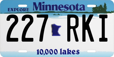 MN license plate 227RKI