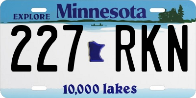 MN license plate 227RKN