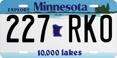 MN license plate 227RKO