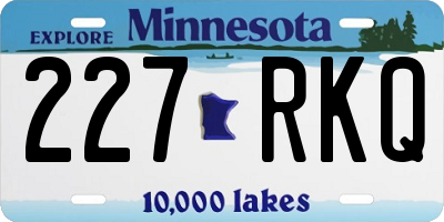 MN license plate 227RKQ