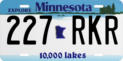 MN license plate 227RKR