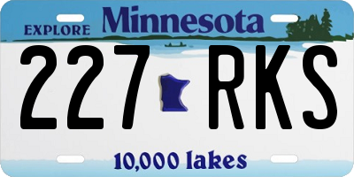 MN license plate 227RKS