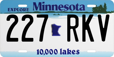 MN license plate 227RKV