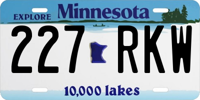 MN license plate 227RKW