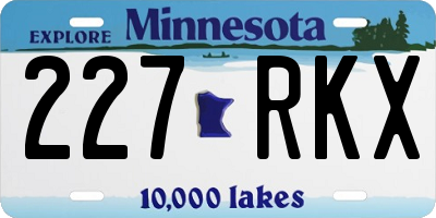 MN license plate 227RKX