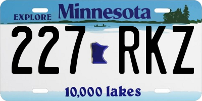 MN license plate 227RKZ