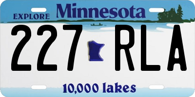 MN license plate 227RLA