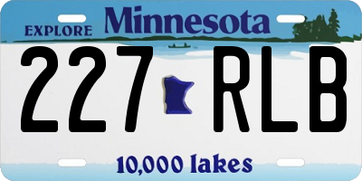 MN license plate 227RLB