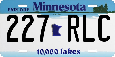 MN license plate 227RLC
