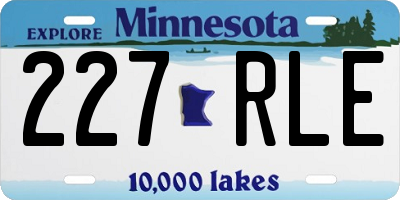 MN license plate 227RLE