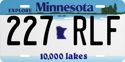 MN license plate 227RLF