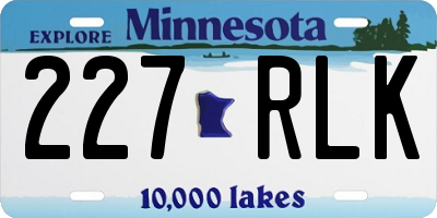 MN license plate 227RLK
