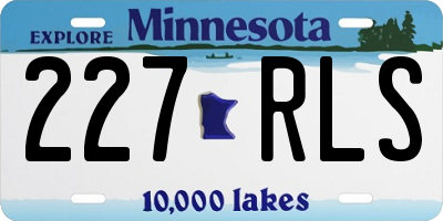 MN license plate 227RLS