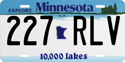 MN license plate 227RLV