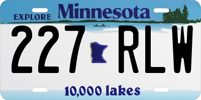 MN license plate 227RLW