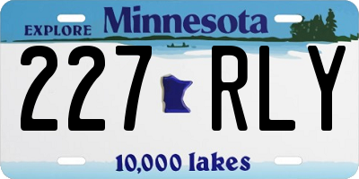 MN license plate 227RLY