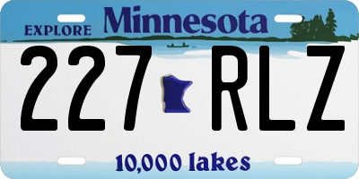 MN license plate 227RLZ