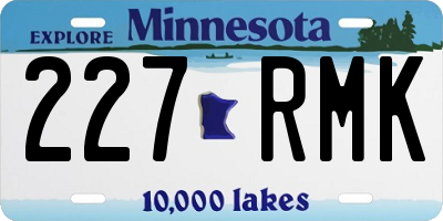 MN license plate 227RMK