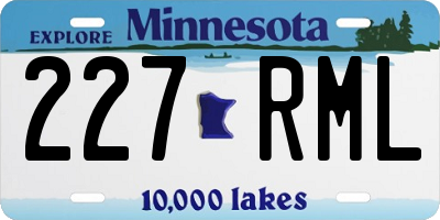 MN license plate 227RML