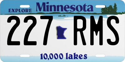 MN license plate 227RMS