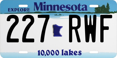 MN license plate 227RWF