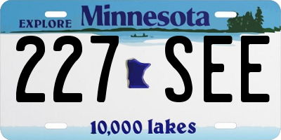 MN license plate 227SEE