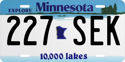 MN license plate 227SEK