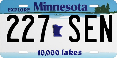 MN license plate 227SEN