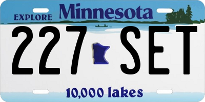 MN license plate 227SET
