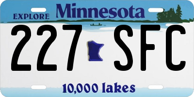 MN license plate 227SFC