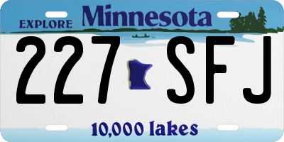 MN license plate 227SFJ