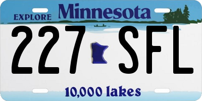 MN license plate 227SFL
