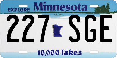 MN license plate 227SGE